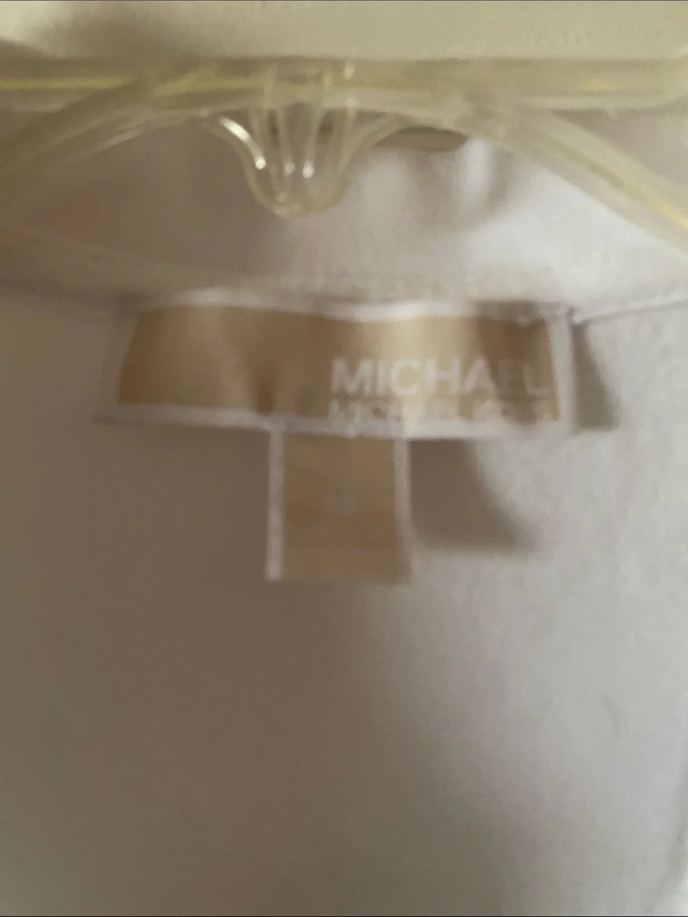 Michael Kors White Short-Sleeve Polo Zip Top with Ruched Front